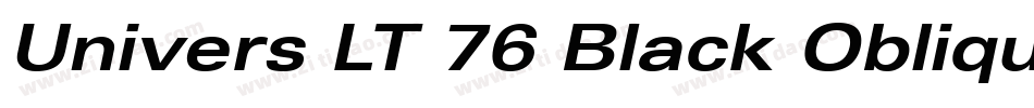 Univers LT 76 Black Oblique字体转换